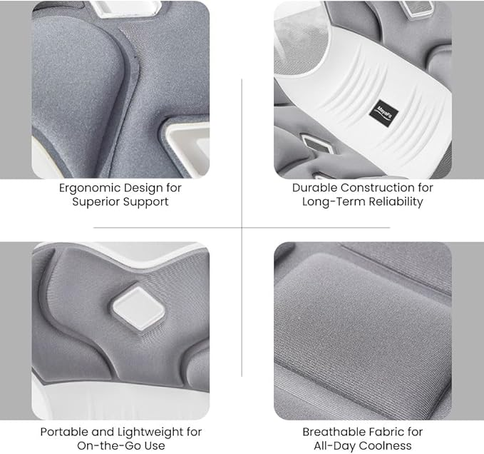 Ergonomic Lumbar Support Cushion,44.5mm x 410mm x 340mm, Standard Size, for Shoulder and Back Posture, 110-265 lbs Capacity