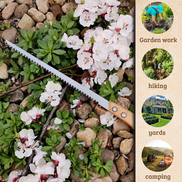 Hand Saw for Trees & Cutting Branches - Pruning Saws with SK5 Steel Blade for Smooth & Precise Cuts - Handsaws for Camping, Gardening, Wood, Hiking, Landscaping & Carpentry - Portable Saw